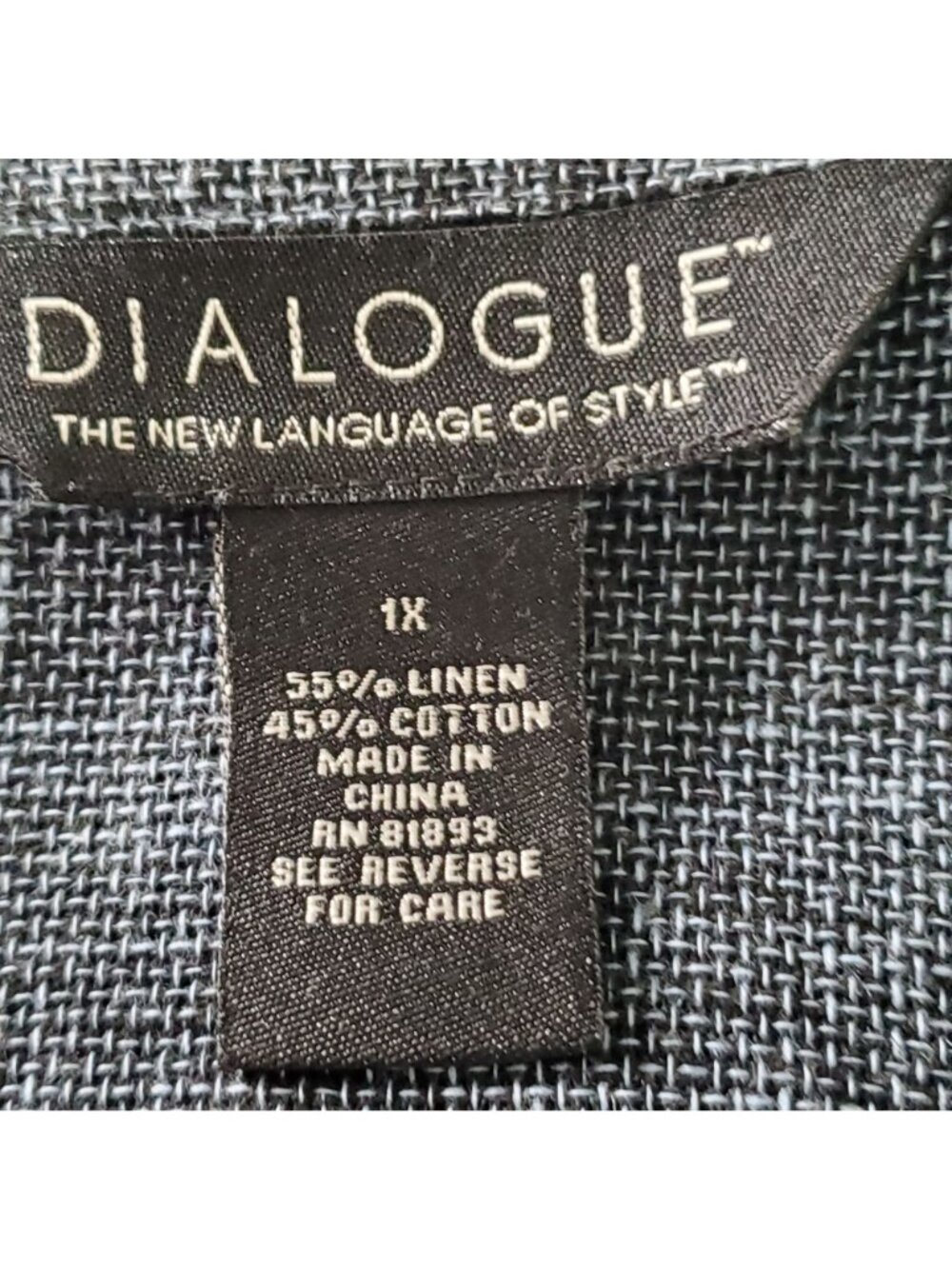 Dialogue Size 1X Set Top Pants Linen Cotton Outfit Button Jacket Striped Pull On - Picture 7 of 12